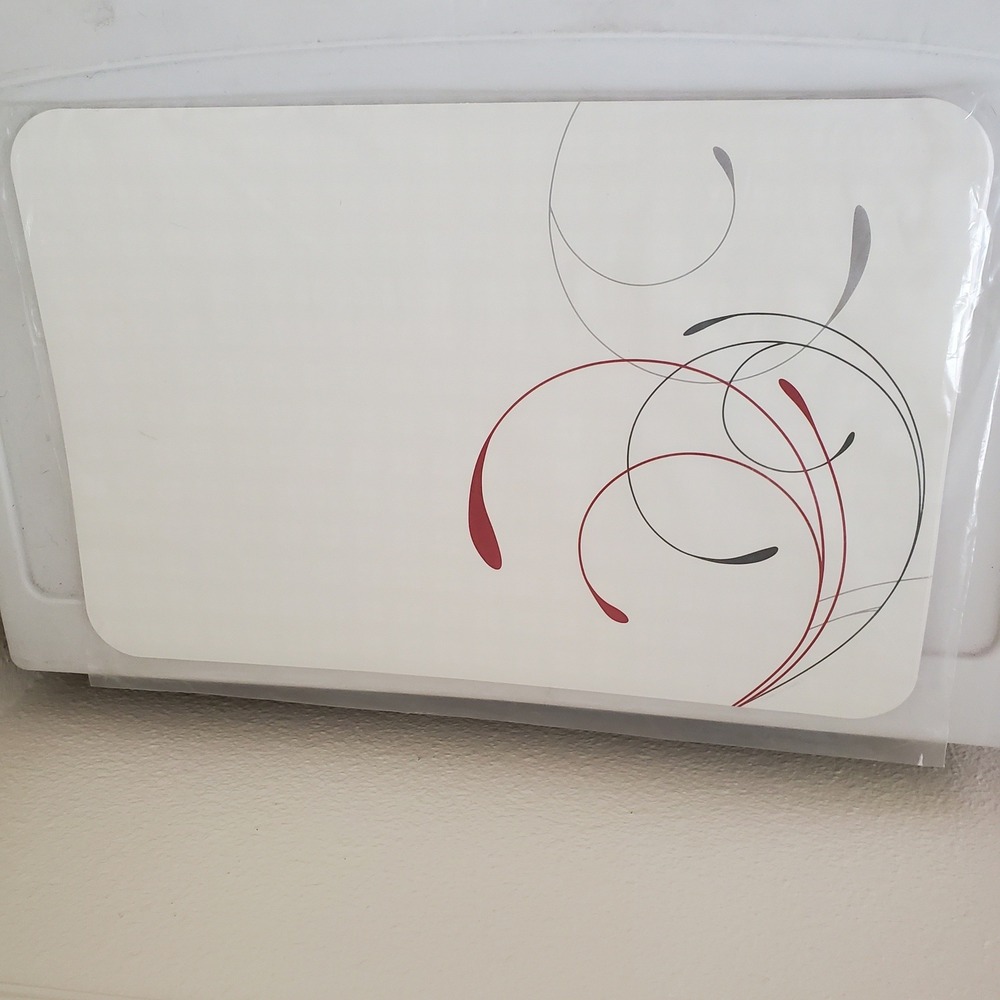 Corelle Coordinates Splendor Reversible Placemats 6 Pack Red Grey Swirl Plaid